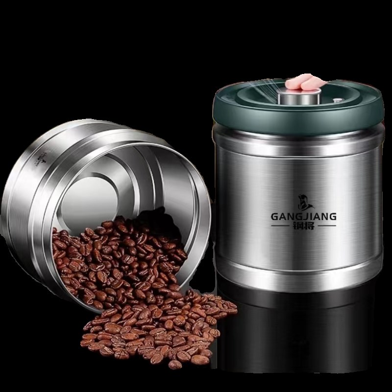高颜值不锈钢304抽真空密封罐咖啡豆茶叶M储存罐五谷多功能保存罐