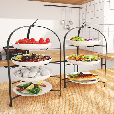 厨房多层配菜盘家用m多功能备菜神器置物架台面放菜架子可折叠收