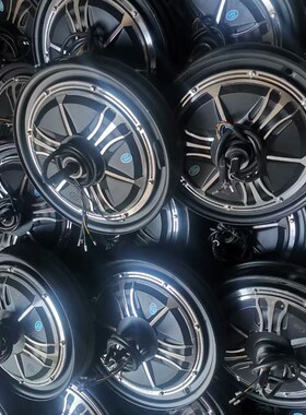 电动车电机14X2.50 350W 48V纯铜无刷电机轮毂电V机鼓刹涨刹新国