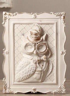 欧式壁挂创意家居客厅背景墙装饰画浮雕动物壁挂画酒店Z铺壁饰挂