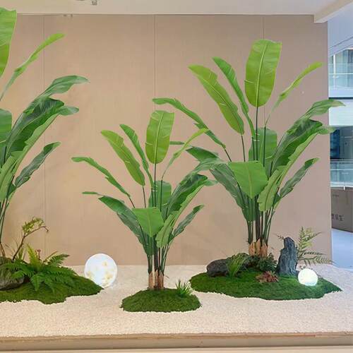 彷真绿色植物旅人蕉造景室内客厅假植物盆栽K装饰轻奢彷生龙舌兰