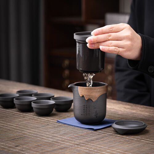 紫砂快客一壶六杯户外便携式旅行茶具露营K专用个人随身泡私人订