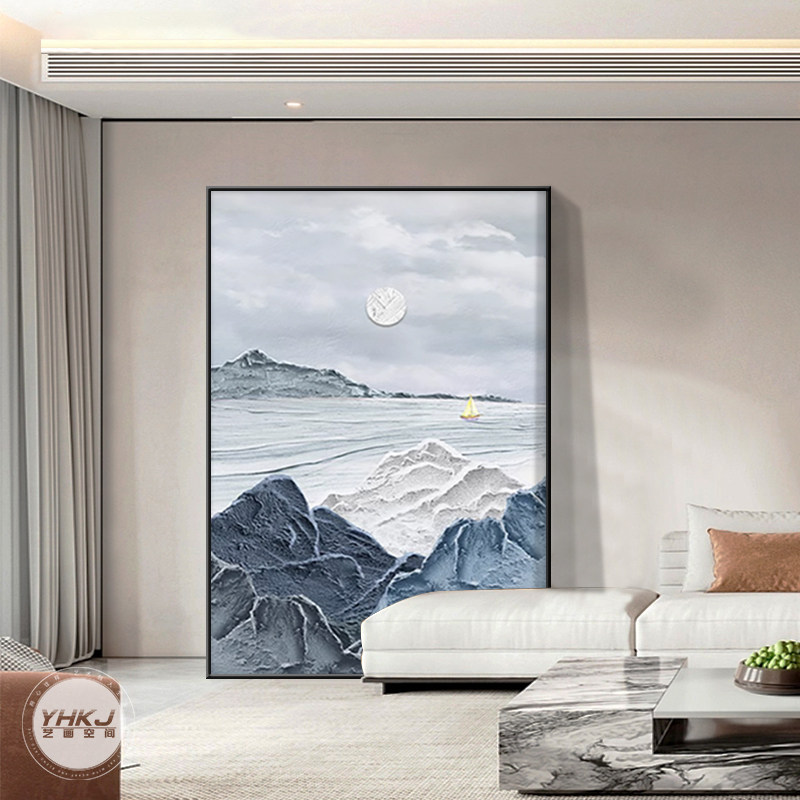 抽象肌理感客厅装饰画背有靠山y沙发背景墙落地画玄关走廊过道挂,家居饰品,现代装饰画,淘宝优惠券,粉丝福利购,淘宝优惠卷