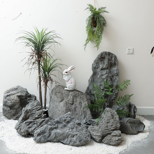 仿真玻璃钢假f石头庭院造景舞台道具摆件假山园林创意景观装饰摆