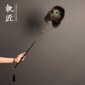 加长孔雀毛驼鸟毛l除尘掸子扫灰家用静电鸡毛掸子掸灰神器真羽手