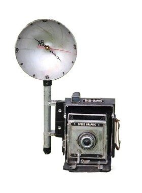 老式复古钟表相i机模型摆件家居软装饰品影楼摄影道具铁艺摆设包