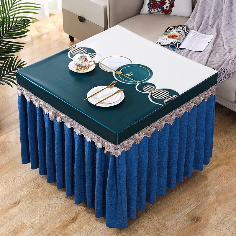 桌布防水防油免洗可擦耐脏正方形夏季烤火桌罩薄款电炉Z茶几皮桌,居家布艺,微波炉罩,淘宝优惠券,粉丝福利购,淘宝优惠卷