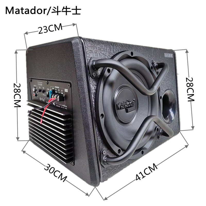 12V10d00W车载低音炮 汽车改装有源低音炮 10寸大功率音箱