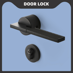 拉 木门锁套装 门锁日式 带皮执手家用卧室房门静音磁吸锁体分P体式