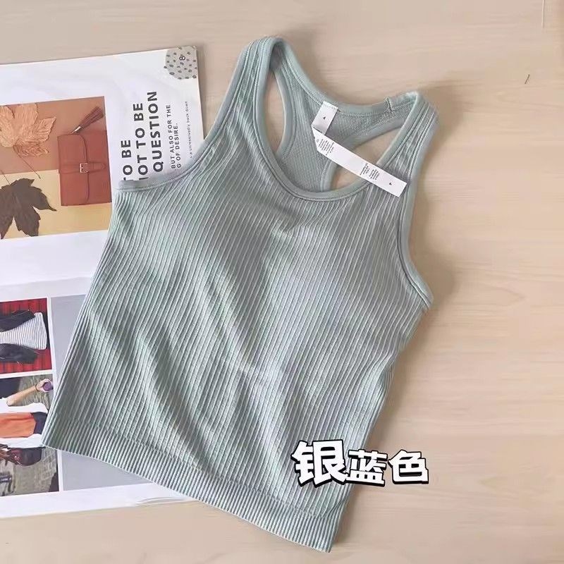 现货速发夏季ebb瑜伽运动背心可外穿健身内衣带胸垫速干高弹紧身