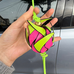 手工真皮编织火龙果挂饰适用于Loewe包挂件时尚车载挂饰女士