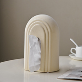 植绒陶瓷纸巾盒抽纸盒家居软装 饰品客厅玄关餐厅卧室床头柜高级感
