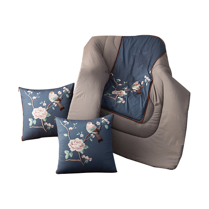 中式抱枕被子两用办公室午睡靠枕盖被F夏凉空调被汽车用靠垫折叠