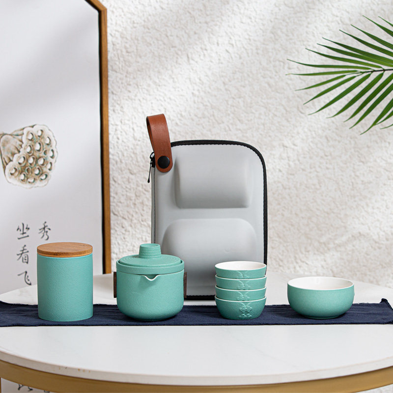陶瓷旅行c茶具套装快客杯户外便携式茶具露营茶会喝茶装备室外茶