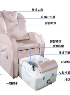 电动美容美甲沙发椅o水疗美脚美睫足疗足浴做脚趾甲多功能可躺椅