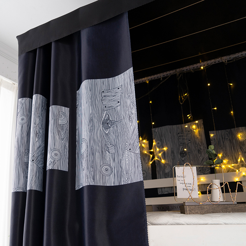 速发大学生床帘宿舍遮铺强上光加厚子室风男生帘寝简约遮光布