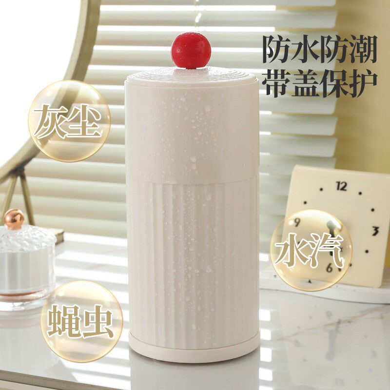 速发按桌化妆刷收纳筒收尘梳妆台压面化妆品防纳盒刷子桶自动升降