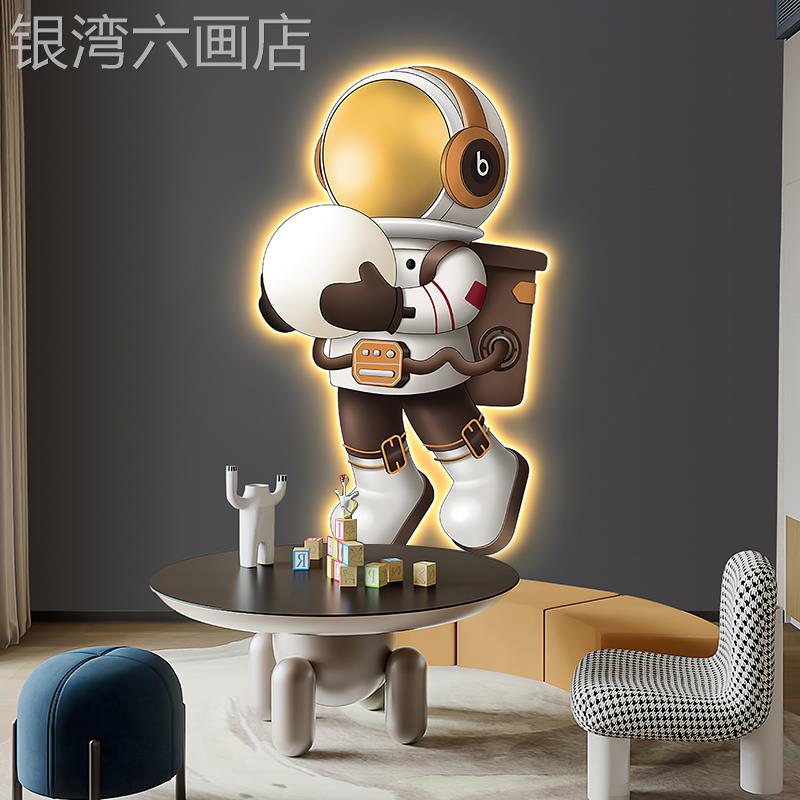 网红通创意发光宇航员装关饰灯景玄客厅背墙挂儿童卡房壁