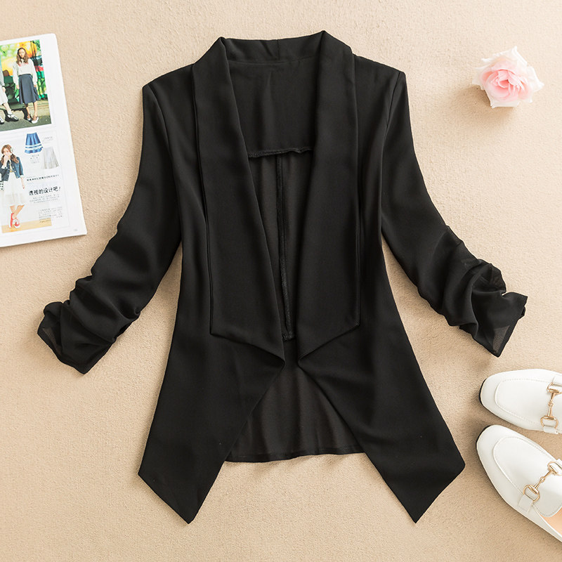 薄款披肩小外套女短款白色西装夏薄外搭雪纺衫夏季防晒外披配裙子