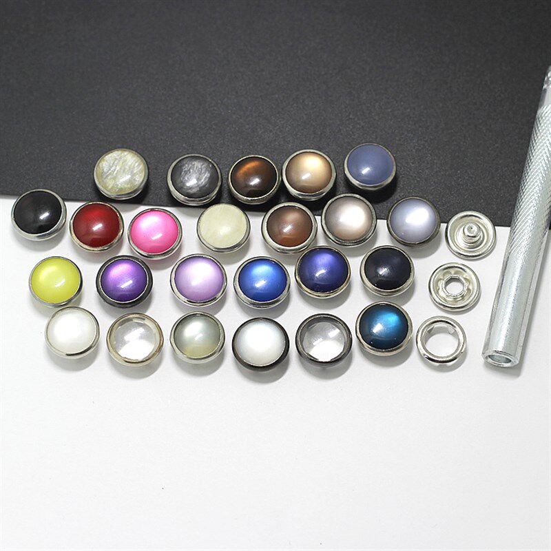 珠光铜五爪扣白色衬衫纽扣牛仔连体衣扣子口水巾按扣童装暗扣12MM