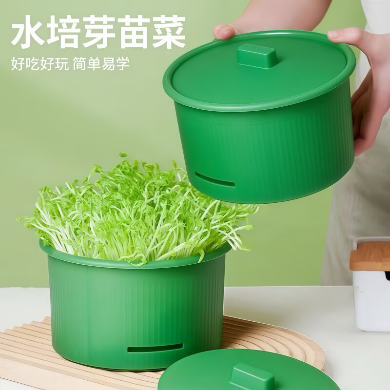 圆形豆芽培育盆无土水培发芽盒