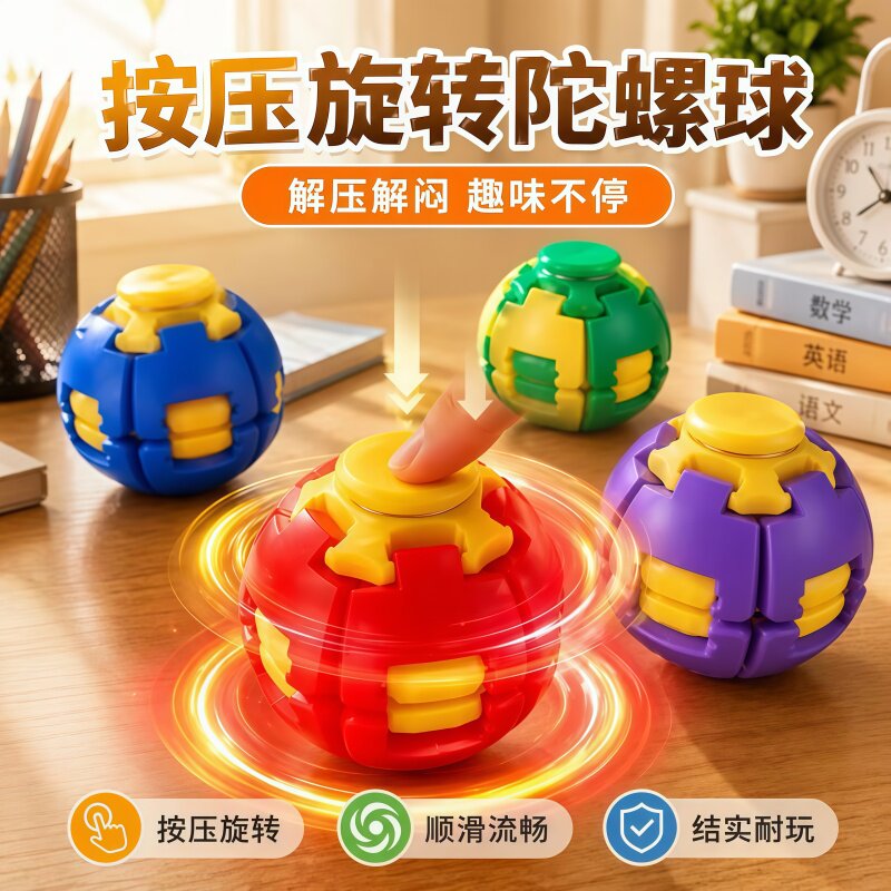 3D打印按压陀螺随身解闷减压神器