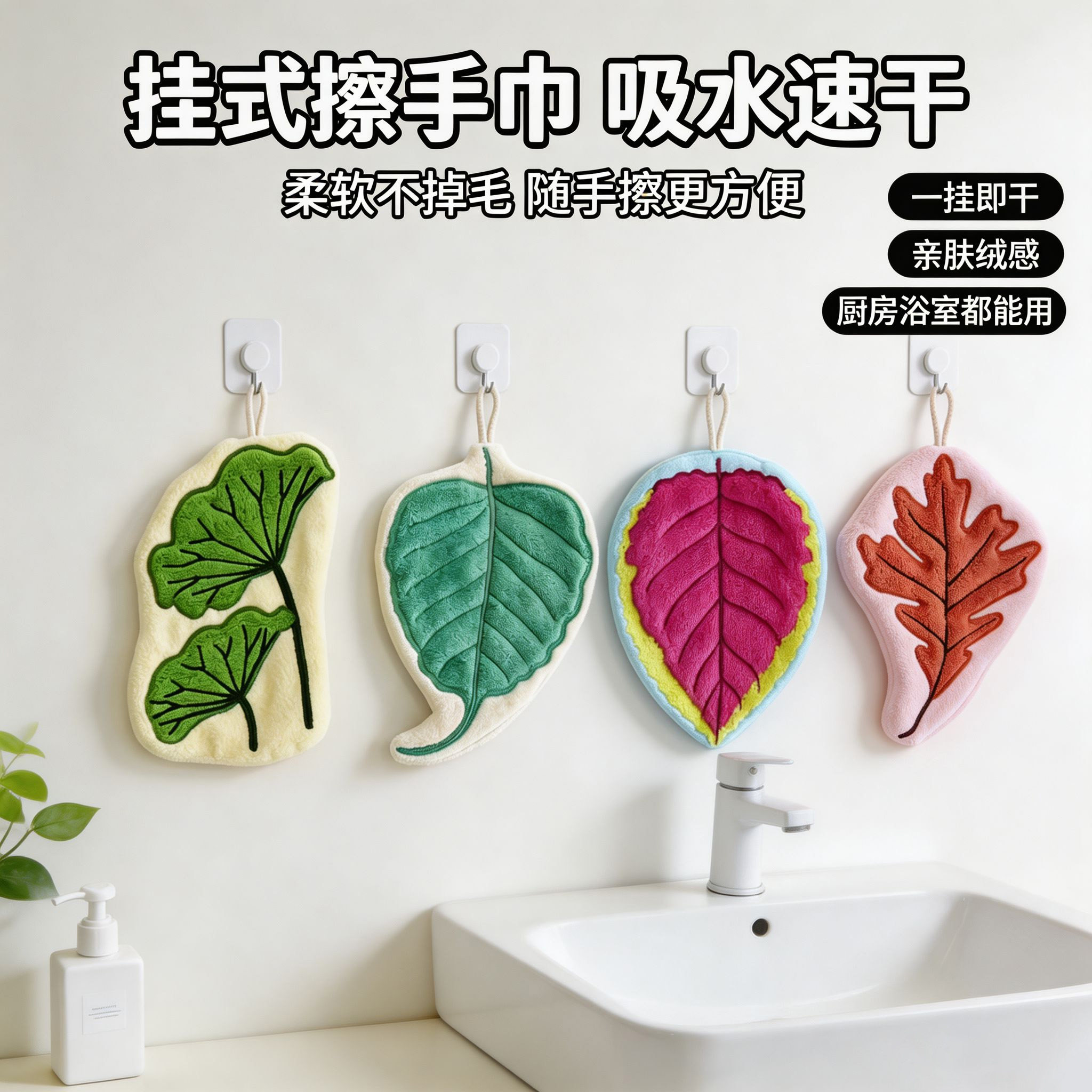 菩提树叶擦手巾新款厨房挂