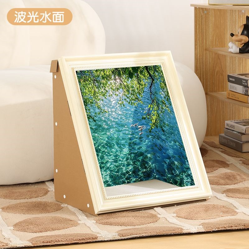 速发世界名画猫窝趣味油相框窝抓板玩具室内摆件房子生日礼品节日