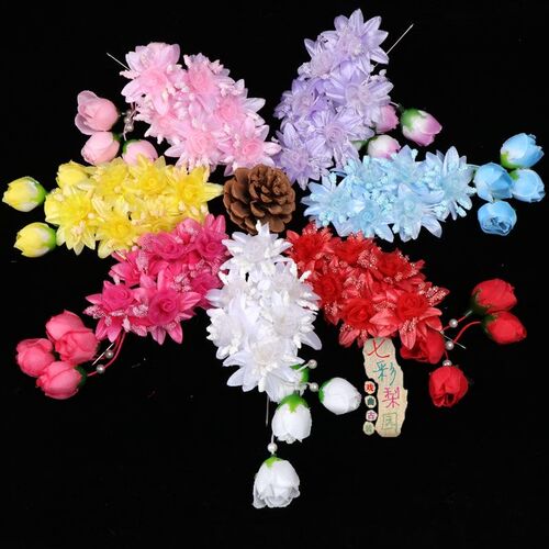 现货速发戏曲头饰戏剧鬓花绢花耳边花京剧青衣花旦小姐包头用品新