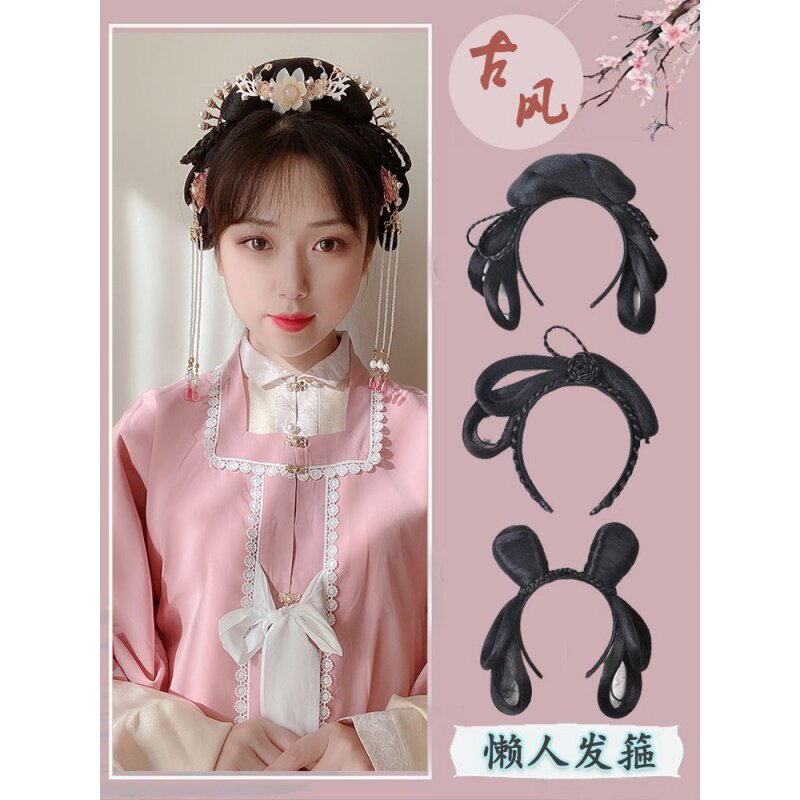 现货速发发箍假发一体百搭古风汉服新手手残党发髻懒人简单古装猫