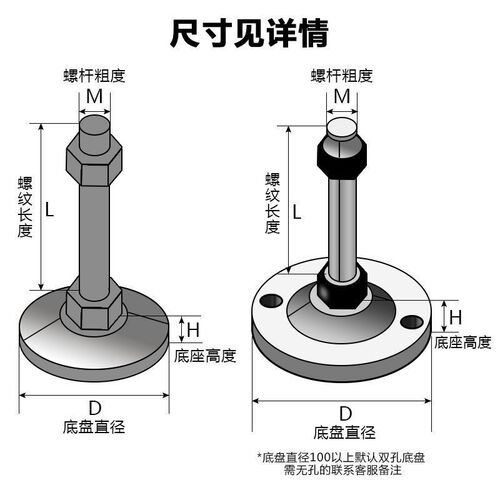 速发WAD6/脚杯W01/D100/D80-M12M16M20m24-L125L150L200L75/L100