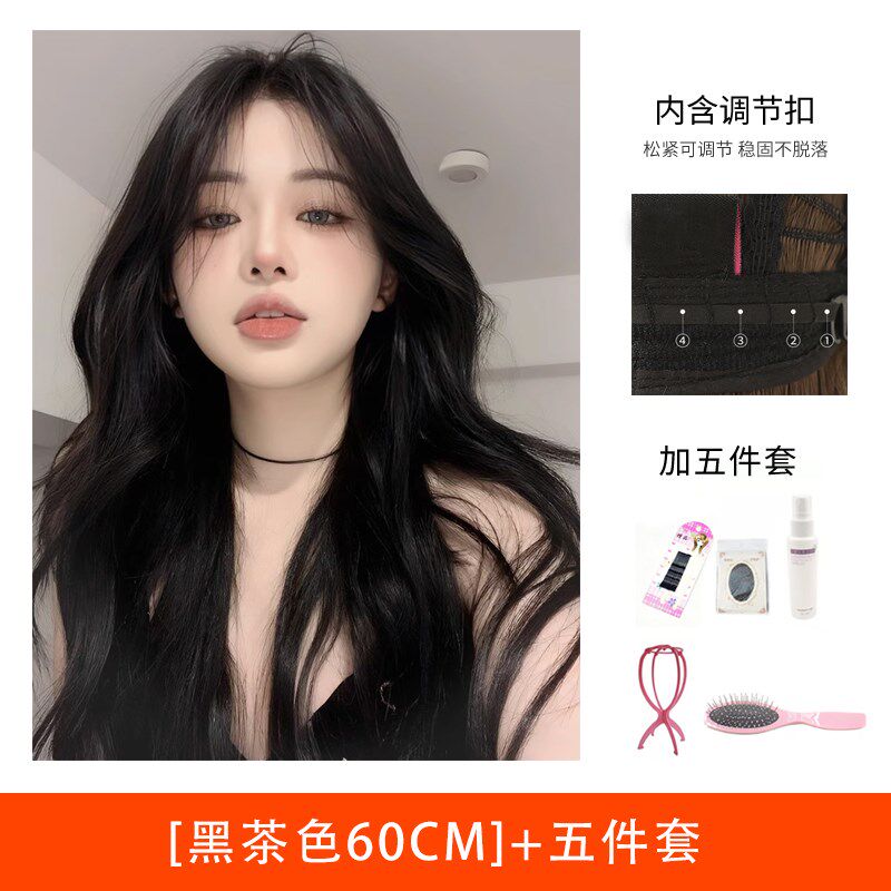 速发中分假发长发长卷发大波浪发全真人发自然八字刘海全头套式