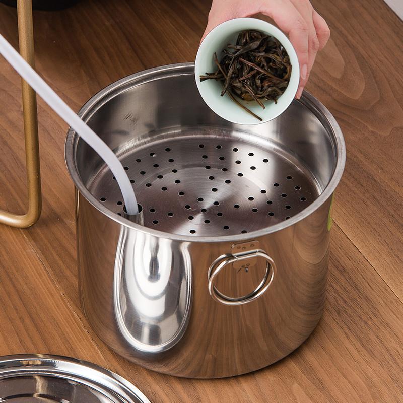 速发矮款茶水桶不锈桶废水桶渣茶钢桌底桌下矮茶几垃圾桶高端小号