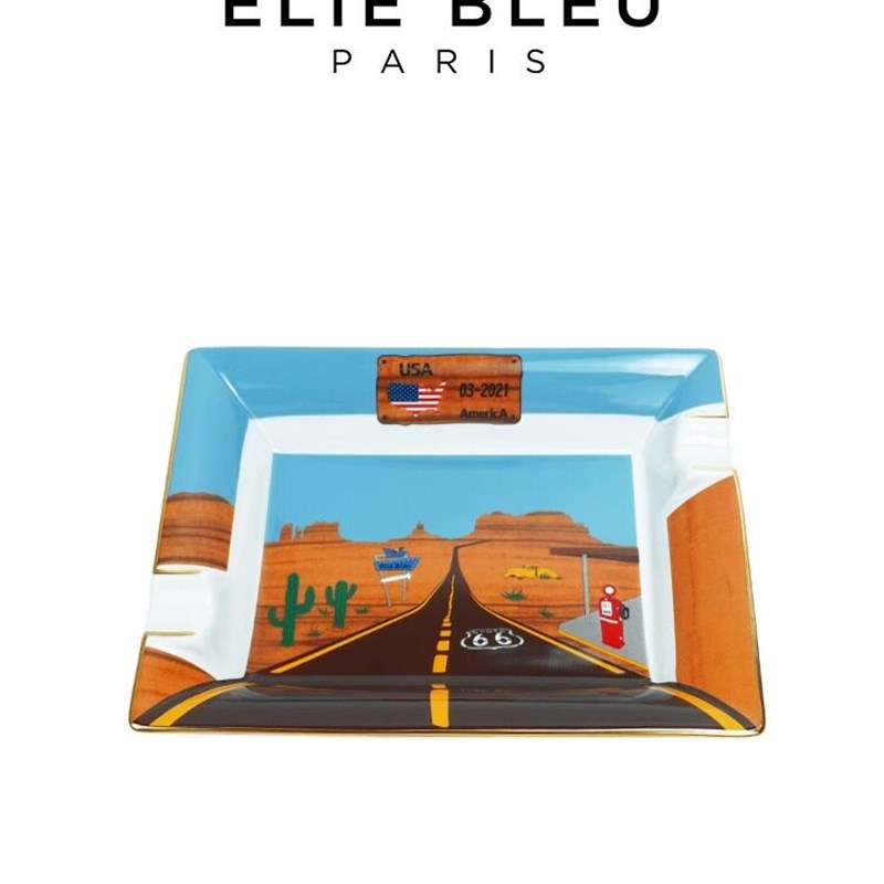 速发法国E Bleu ROUTE 66 - ASHTR 66号公路陶瓷烟灰缸