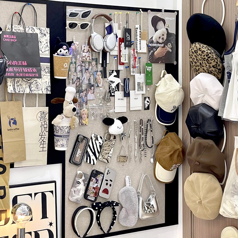 速发宿舍毛毡板展示墙照片墙相片桌墙面面装器挂件收纳神饰首饰手