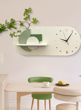 速发奶清风餐壁装饰画带钟表挂钟客厅创意砂岩挂画时钟小油新挂墙