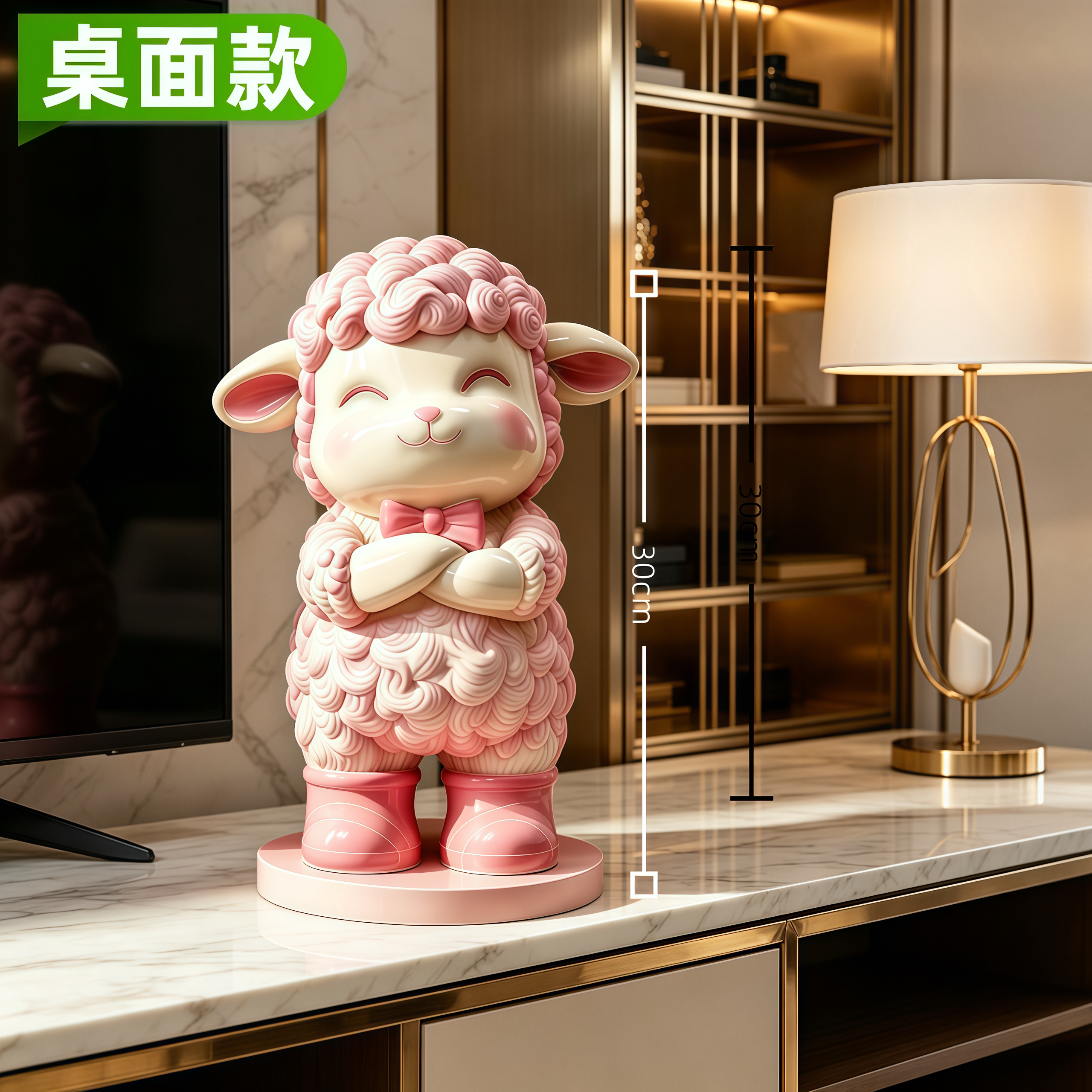 轻奢树脂萌趣小羊存钱罐摆件