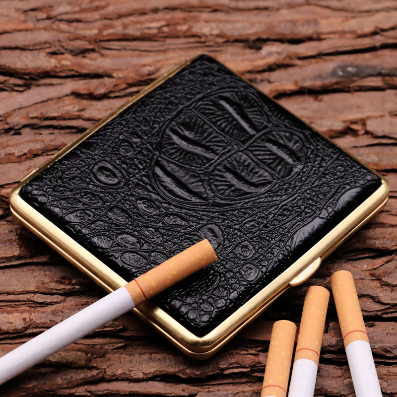 KUBOY鳄鱼纹皮烟盒便携可装20支