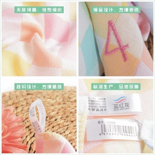 纯棉儿童小方巾带挂绳带数字编号 小毛 包邮 学校幼O儿园专用可挂式