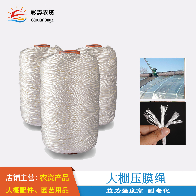大棚压膜绳白色h绳子高强度耐老化压膜带捆绑专用绳农用尼龙绳包