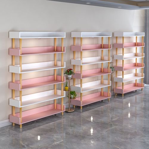 化妆品展示柜美容院产品展示柜展柜美甲理髲店置物架W子展示架货