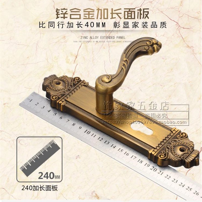 青古铜卧室房门锁静音室内门锁z锁具黄古铜欧式实木门锁把手三件