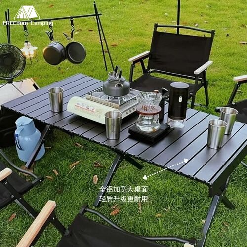 户外露营折叠桌椅铝合金蛋卷桌摆摊野营装L备野餐烧烤便携桌椅套
