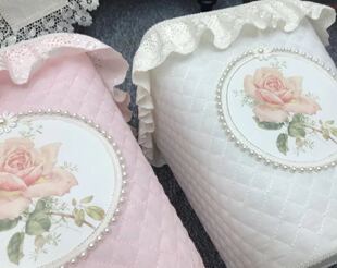 超大新款号垃圾桶棉蕾丝收纳桶时尚创意废纸篓杂物珍Z珠丝带储物