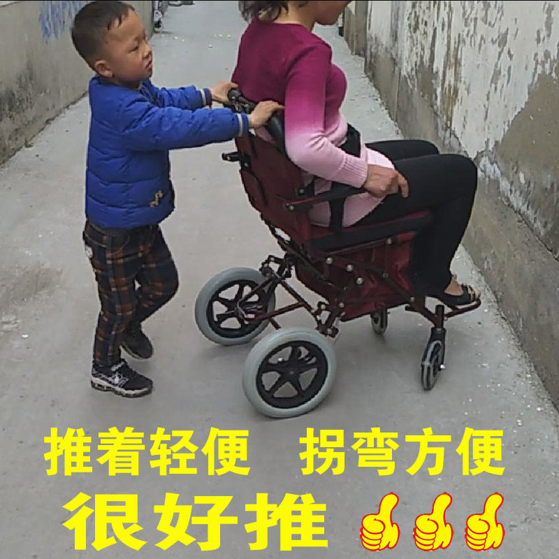 老年手推车代步手扶助行器座x椅轻便折叠老人推车可推可坐助步旅