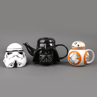 个性创意潮流马克杯大容量带盖带勺杯子星球Q大战白兵陶瓷杯水杯