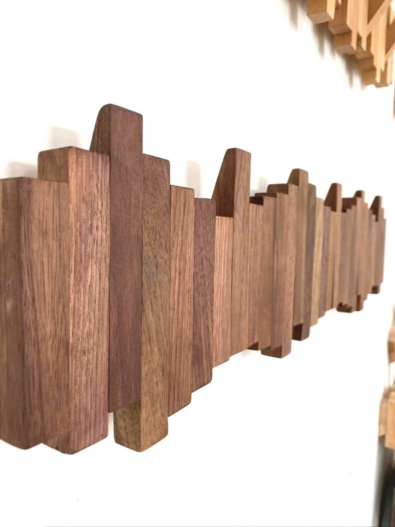 实木黑胡桃入户玄关挂衣钩木条挂钩挂衣架壁挂墙上卧室Z创意挂衣