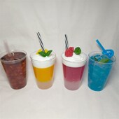 仿真饮料珍珠奶茶冰淇淋水果汁冰杯可乐咖啡O装 饰摆设户外拍摄道