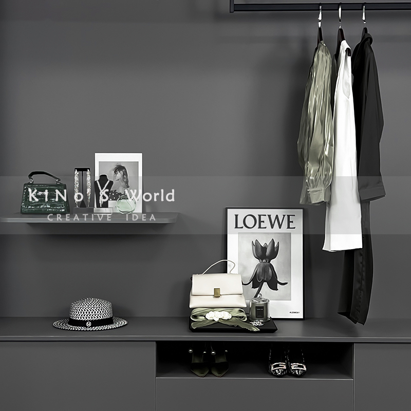 轻奢女士衣柜组合装饰品摆件样板房软装托盘绿色样U板间衣帽间套