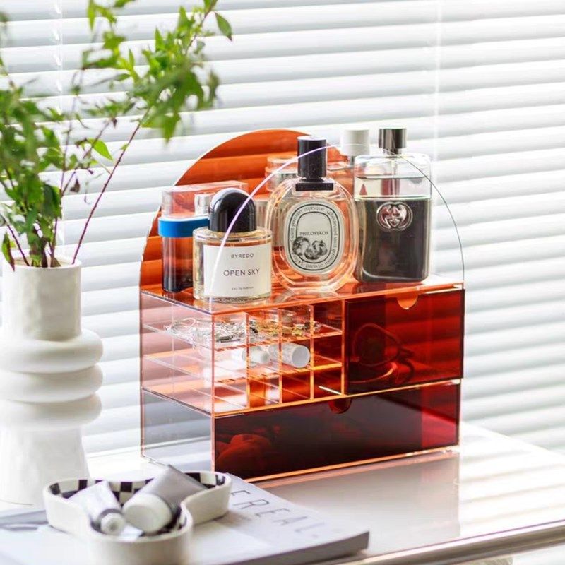 轻奢档亚克力化妆品收纳盒口y红护肤品收纳架梳妆台桌面置物架,收纳整理,化妆品收纳架,淘宝优惠券,粉丝福利购,淘宝优惠卷